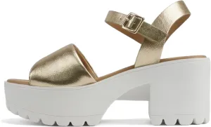 Soda “Stacie” ~ Women Open Toe Lug Sole Mid Block Heeled Sandals with Adjustable Ankle Strap