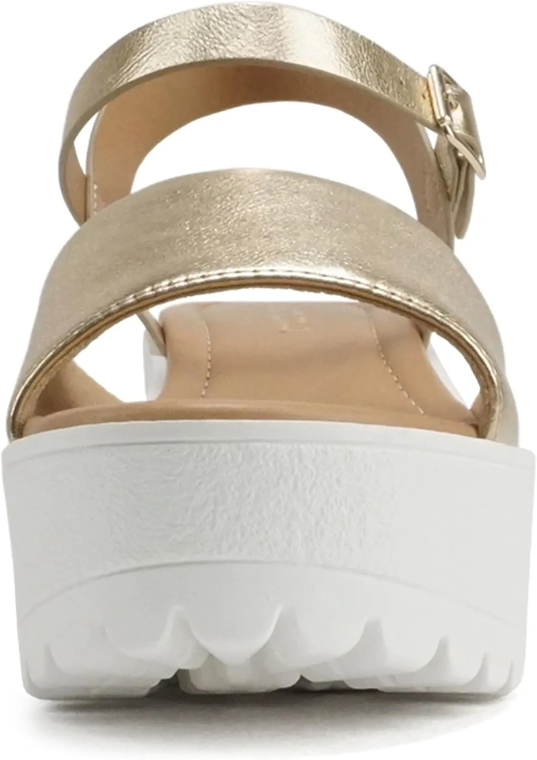 Soda “Stacie” ~ Women Open Toe Lug Sole Mid Block Heeled Sandals with Adjustable Ankle Strap