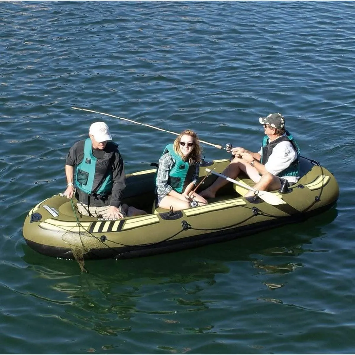 Solstice by Swimline Outdoorsman 9000 Fishing Boat, Green, one Size (31400)