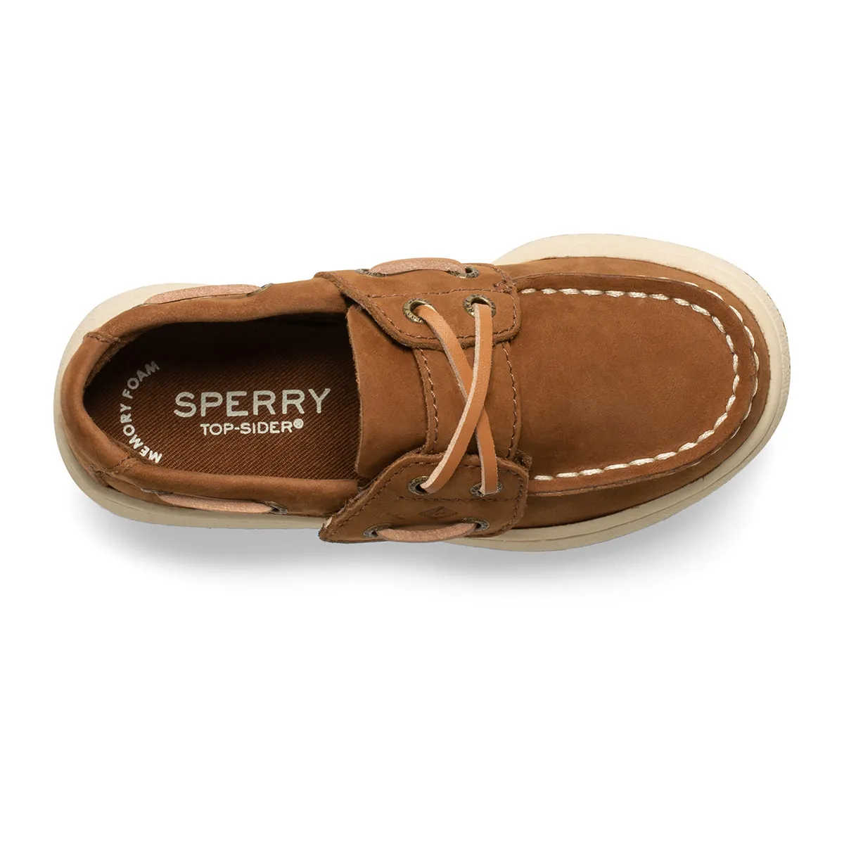 Sperry Cup II Kid's Jr Boat Shoe - Brown Leather