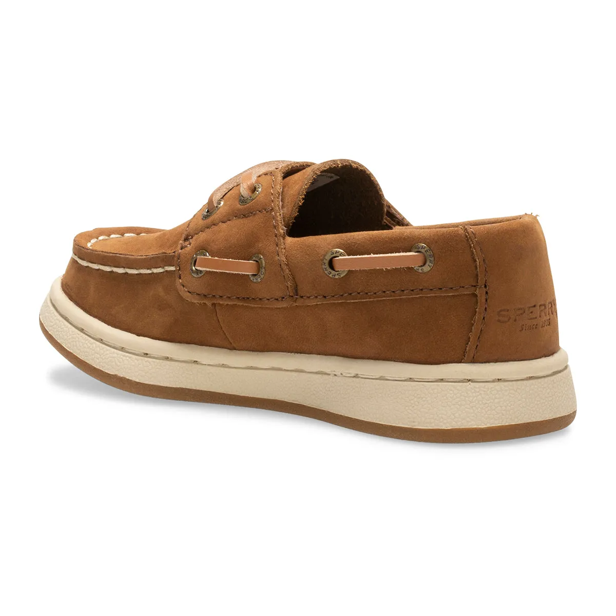 Sperry Cup II Kid's Jr Boat Shoe - Brown Leather