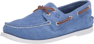 Sperry mens Authentic Original 2-eye Boat Shoe, Blue Suede, 8 US