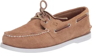 Sperry Men's Authentic Original 2-Eye Boat Shoe, Tan Suede, 12