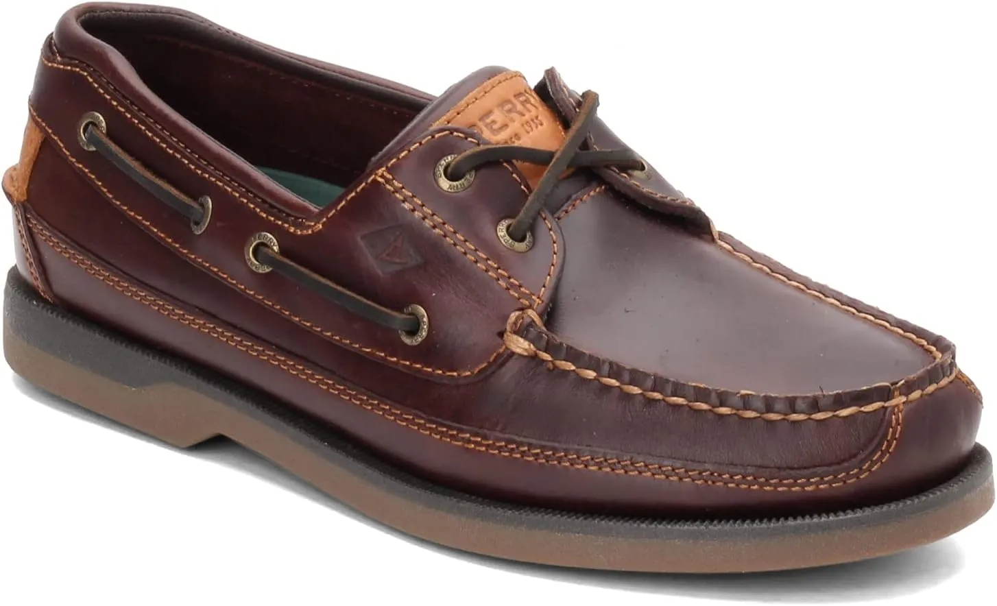 Sperry Mens Mako 2-Eye Boat Shoe, Amaretto, 8 Wide