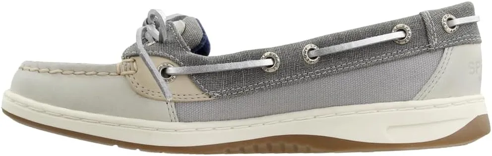 Sperry Womens Angelfish Linen Boat Flats Casual - Grey