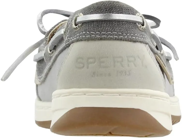 Sperry Womens Angelfish Linen Boat Flats Casual - Grey