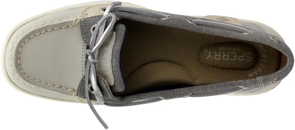 Sperry Womens Angelfish Linen Boat Flats Casual - Grey