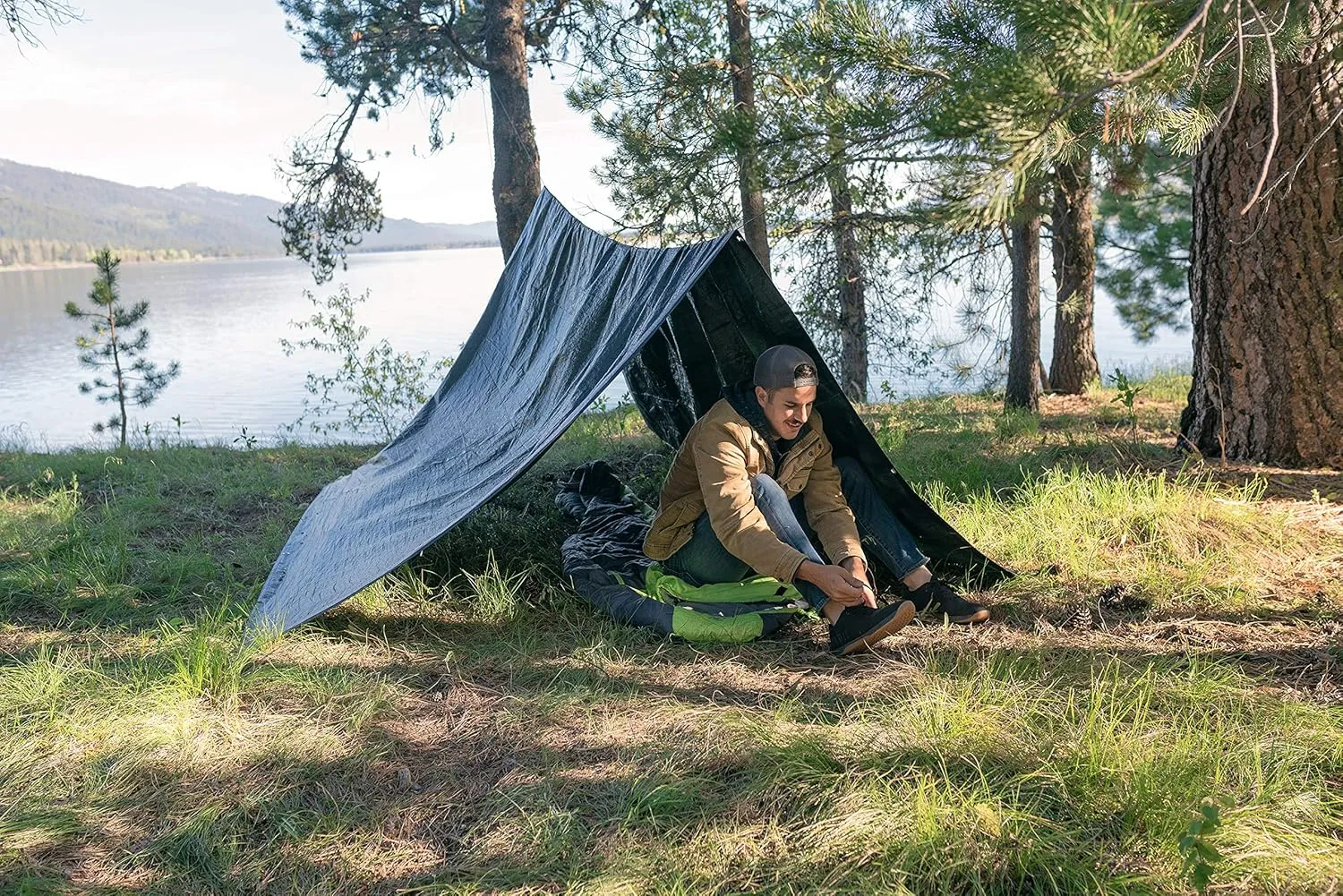 Stansport Medium-Duty Rip-Stop Tarp 10' x 12' - Dark Green - 2 Pack