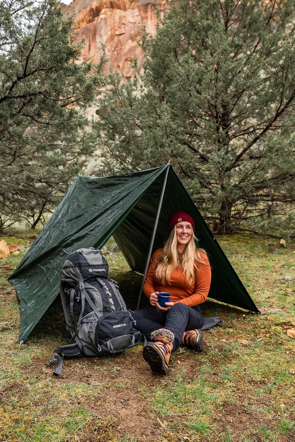 Stansport Medium-Duty Rip-Stop Tarp 10' x 12' - Dark Green - 2 Pack