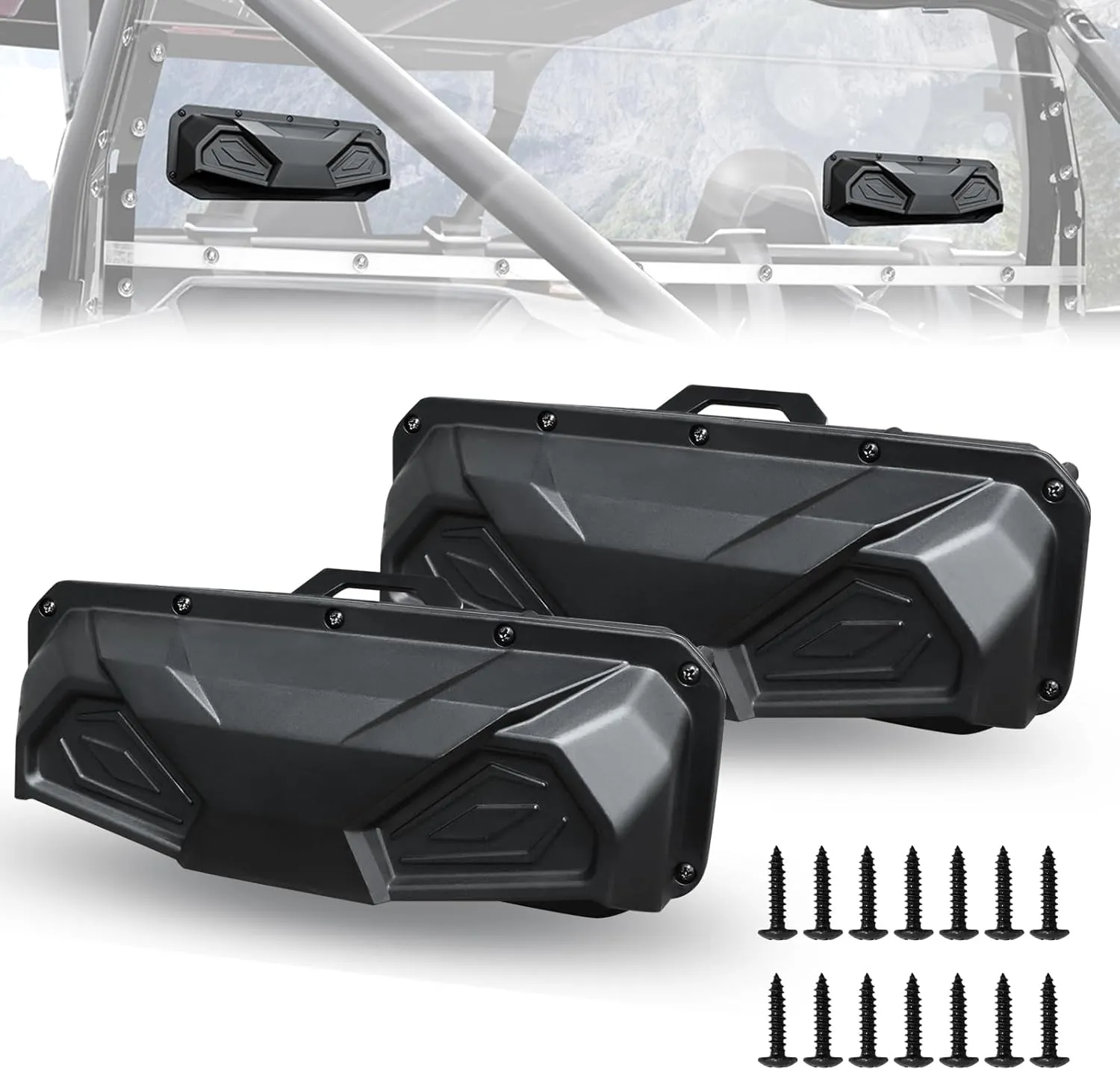 StarknightMT 2PCS UTV Windshield Vents UTV Roof Vents Compatible with Polaris RZR General Ranger, Maverick Commander, Pioneer, Teryx KRX Mule, For Hard-Coated Polycarbonate Windshields And Hard Roofs