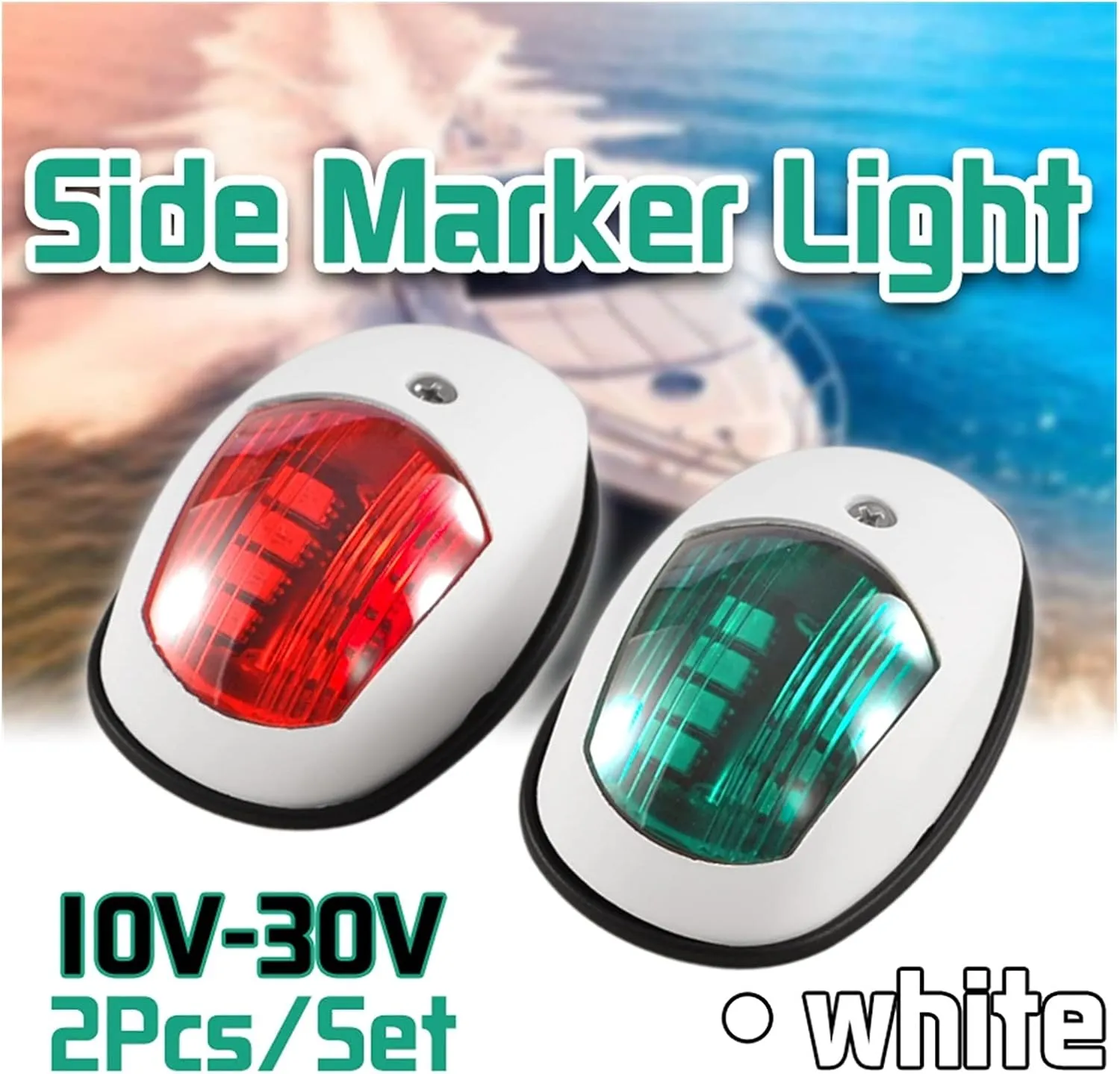 Stern Light Boat Anchor Light 2Pcs/Set Universal ABS LED Navigation Light Signal Warning Lamp Signal Lamp for Marine Boat Yacht Truck Trailer Van 10V-30V Industry Leading Optical Design (Black)
