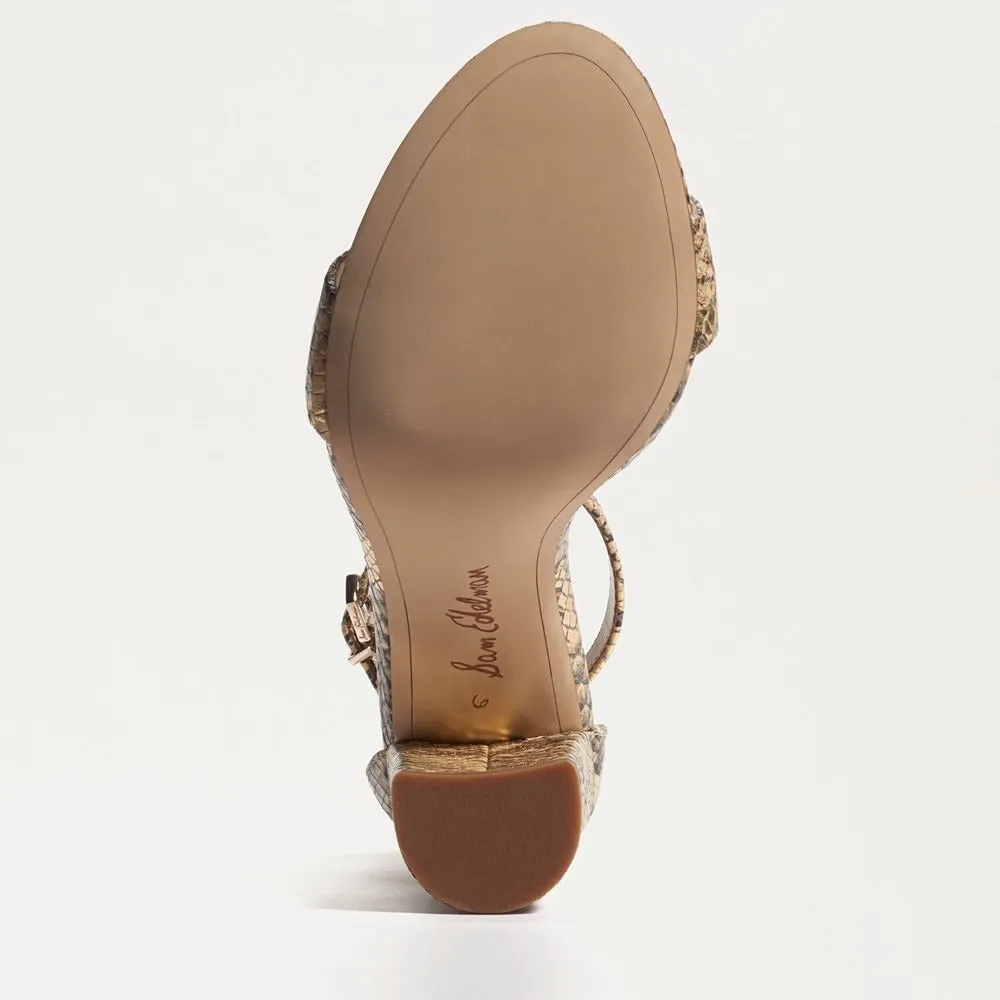 Strap Limited supply Wide Extra-large discount Round Open Heeled Sand Sam Edelman Sandals Block High Toe Ankle Yaro