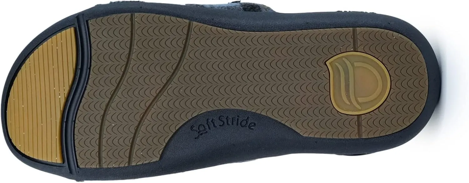 Strole Den Tartan Women's Wool Slide Slippers with Orthotic Arch Support