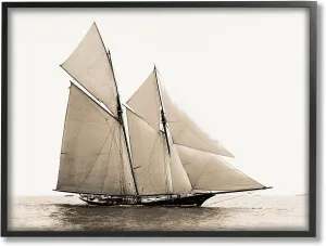 Stupell Industries Vintage Sailboat Photography Framed Giclee Art by Graffi*Tee Studios