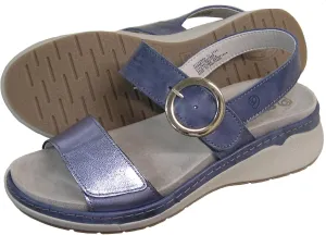 SUAVE Women's Silviera Adjustable Cushioned Insole Soft Leather Sandal (Cobalt) (Cobalt, US Footwear Size System, Adult, Women, Numeric, Medium, 6)