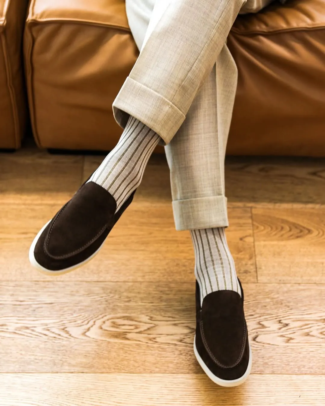 Summer Luxe: Premium Brown Suede Loafers