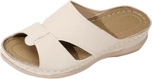 Summer Slides Women Arch Support Sandals Comfort Slip on Flat Sandal Lightweight Indoor Outdoor Walking Slippers