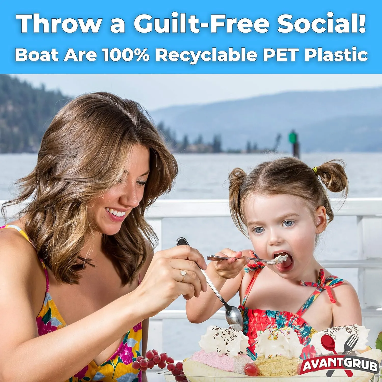 Super Fun, Recyclable Banana Split Boats 250 Pack. Best Long, 12 Oz Disposable Ice Cream Sundae Bowls. Perfect Plastic Sunday Cups for a Social or Kids Birthday Party. Great Clear Boat for Carnivals.