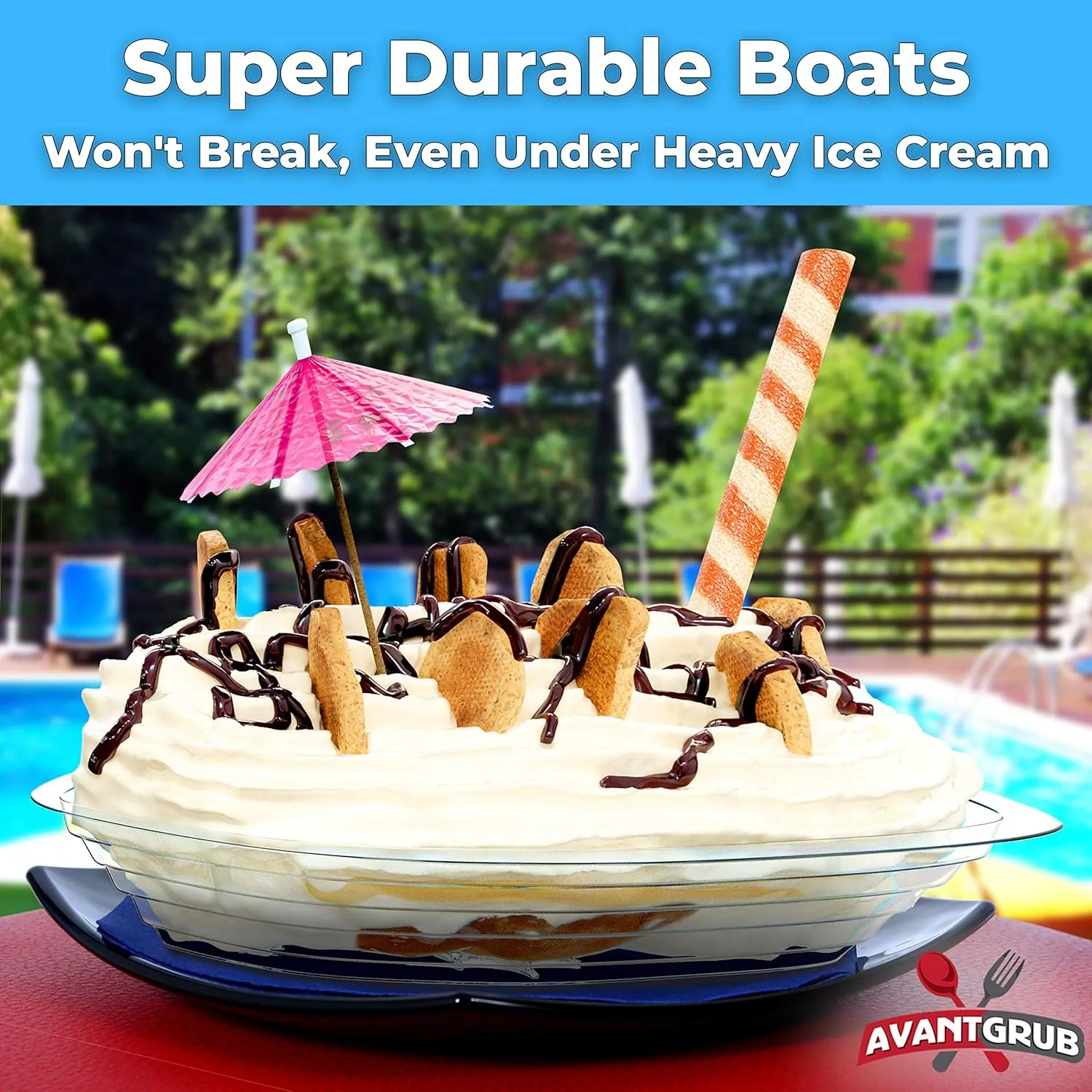 Super Fun, Recyclable Banana Split Boats 250 Pack. Best Long, 12 Oz Disposable Ice Cream Sundae Bowls. Perfect Plastic Sunday Cups for a Social or Kids Birthday Party. Great Clear Boat for Carnivals.