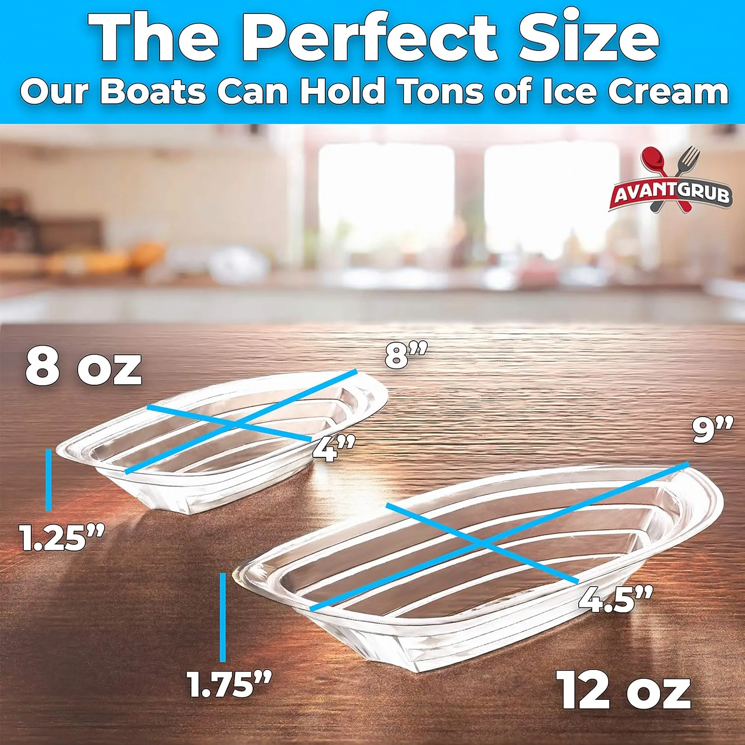 Super Fun, Recyclable Banana Split Boats 250 Pack. Best Long, 12 Oz Disposable Ice Cream Sundae Bowls. Perfect Plastic Sunday Cups for a Social or Kids Birthday Party. Great Clear Boat for Carnivals.