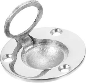 SUPVOX Stainless Steel Marine Floor Buckle Round Deck Grip Handles for Kayak Boats for Home Furniture