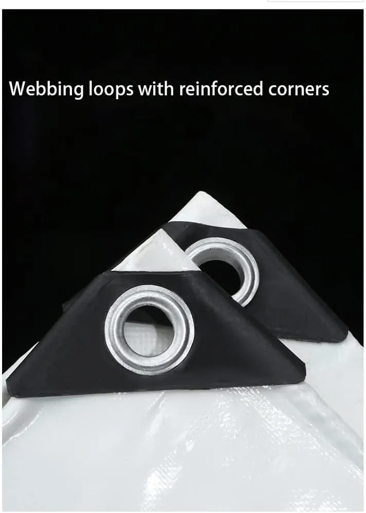 Tarp Heavy Duty Waterproof Durable Poly Tarpaulin with Grommets and Reinforced Edges UV Resistant Tarp Cover for Roof Camping Patio Pool Boat (Size : 8x15m)