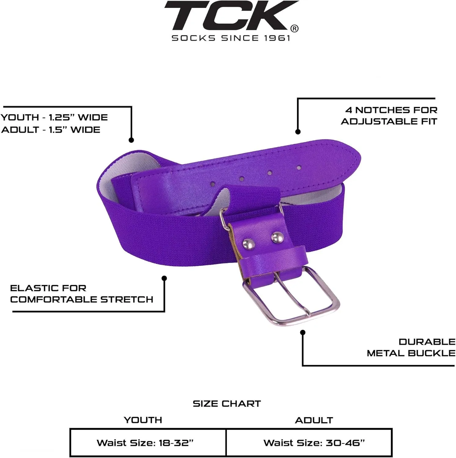 TCK Baseball Belt and Socks Combo Over the Knee - Youth and Adult Sizes Prosport