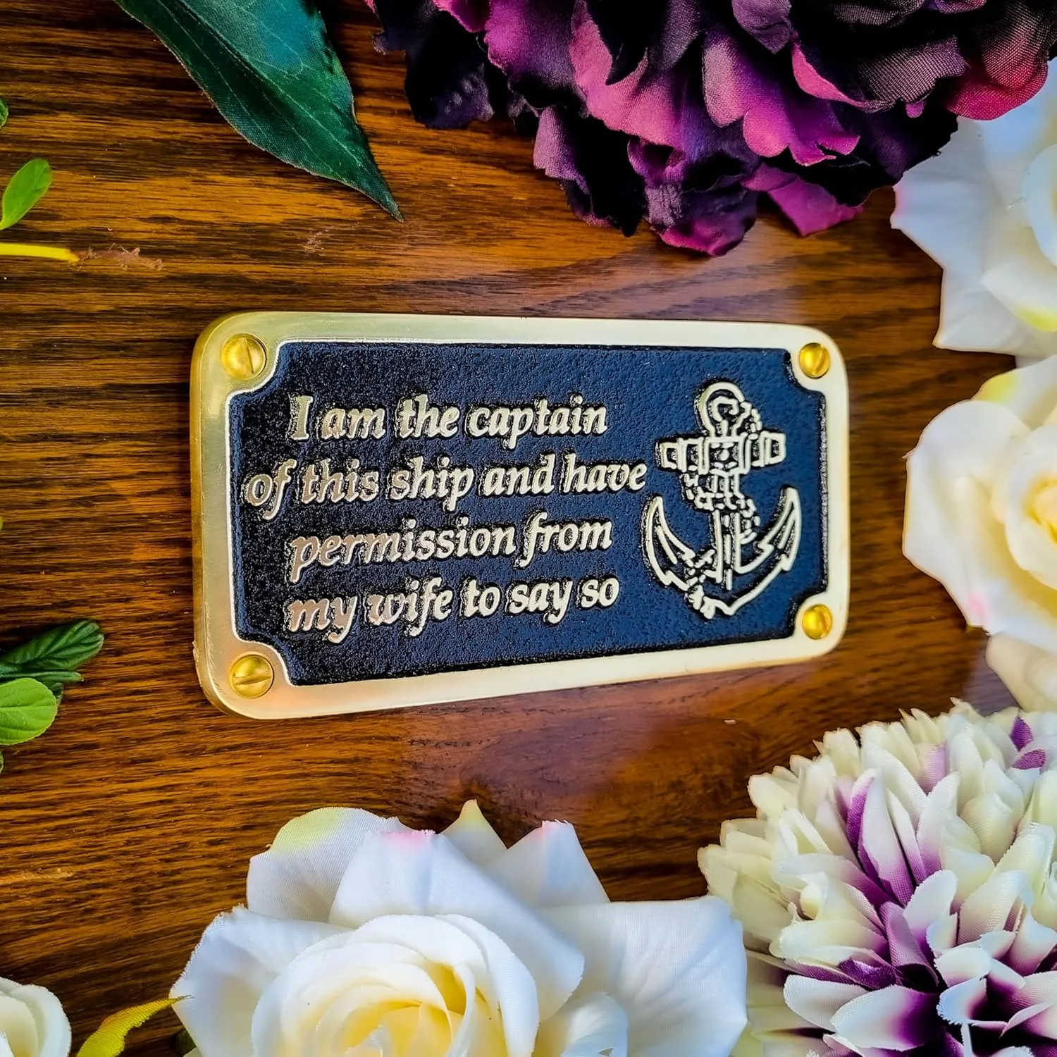The Metal Foundry Nautical Themed Gift Plaque. Marriages Performed Boating Or Sailing Brass Sign is A Great Birthday Present for Him