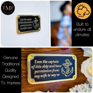 The Metal Foundry Nautical Themed Gift Plaque. Marriages Performed Boating Or Sailing Brass Sign is A Great Birthday Present for Him