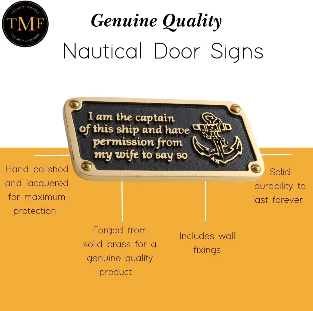 The Metal Foundry Nautical Themed Gift Plaque. Marriages Performed Boating Or Sailing Brass Sign is A Great Birthday Present for Him