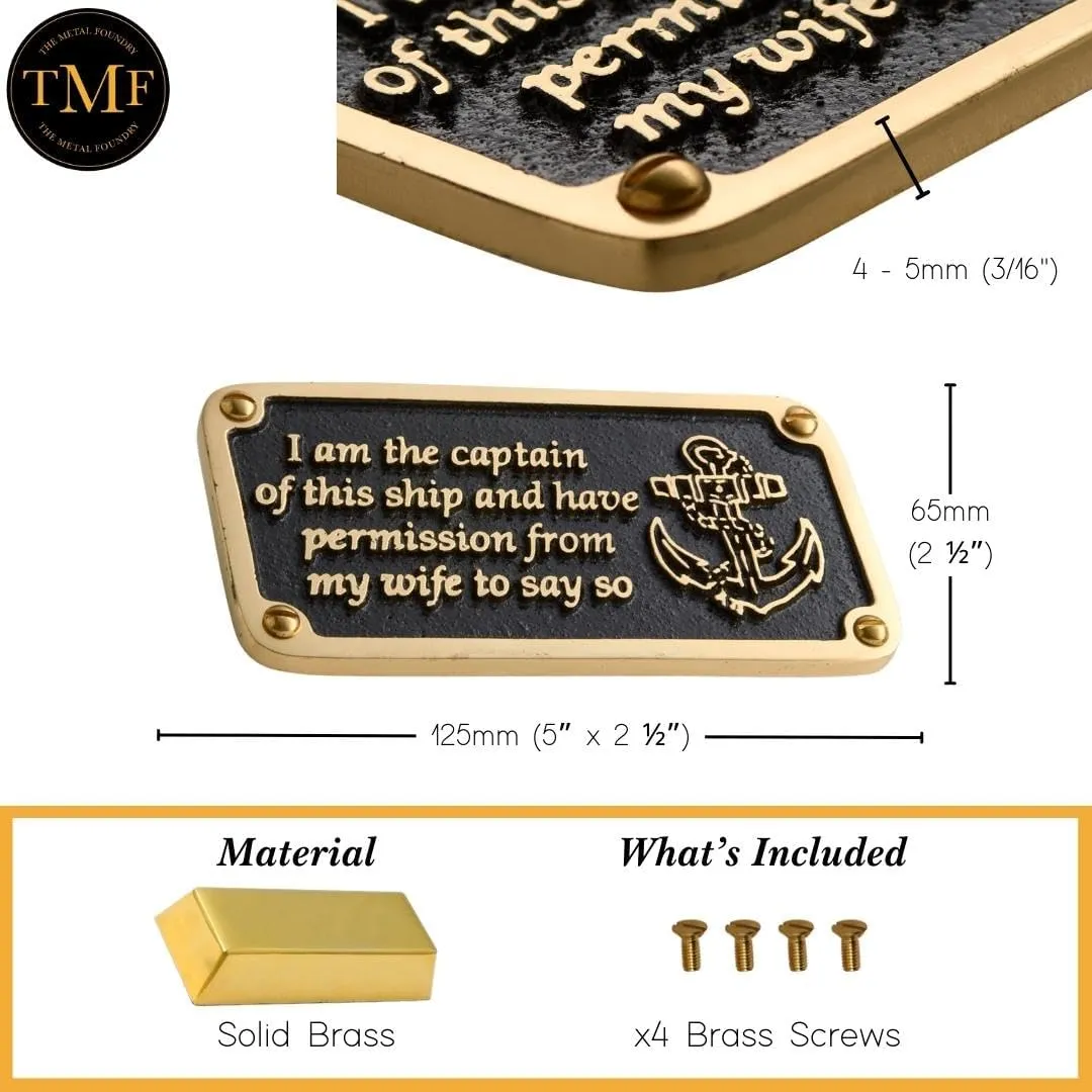 The Metal Foundry Nautical Themed Gift Plaque. Marriages Performed Boating Or Sailing Brass Sign is A Great Birthday Present for Him