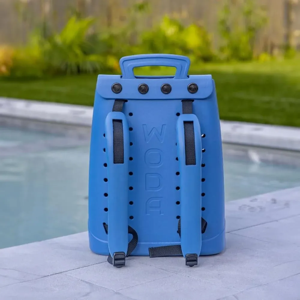 The Ultimate EVA Backpack | Washable, Lightweight and Durable | Zipper Pocket Dry Bag, For Beach, Pool, & Boat (High Tide Blue, Mini Woda Bag)