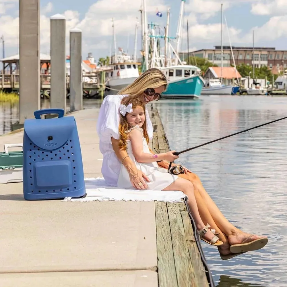 The Ultimate EVA Backpack | Washable, Lightweight and Durable | Zipper Pocket Dry Bag, For Beach, Pool, & Boat (High Tide Blue, Mini Woda Bag)