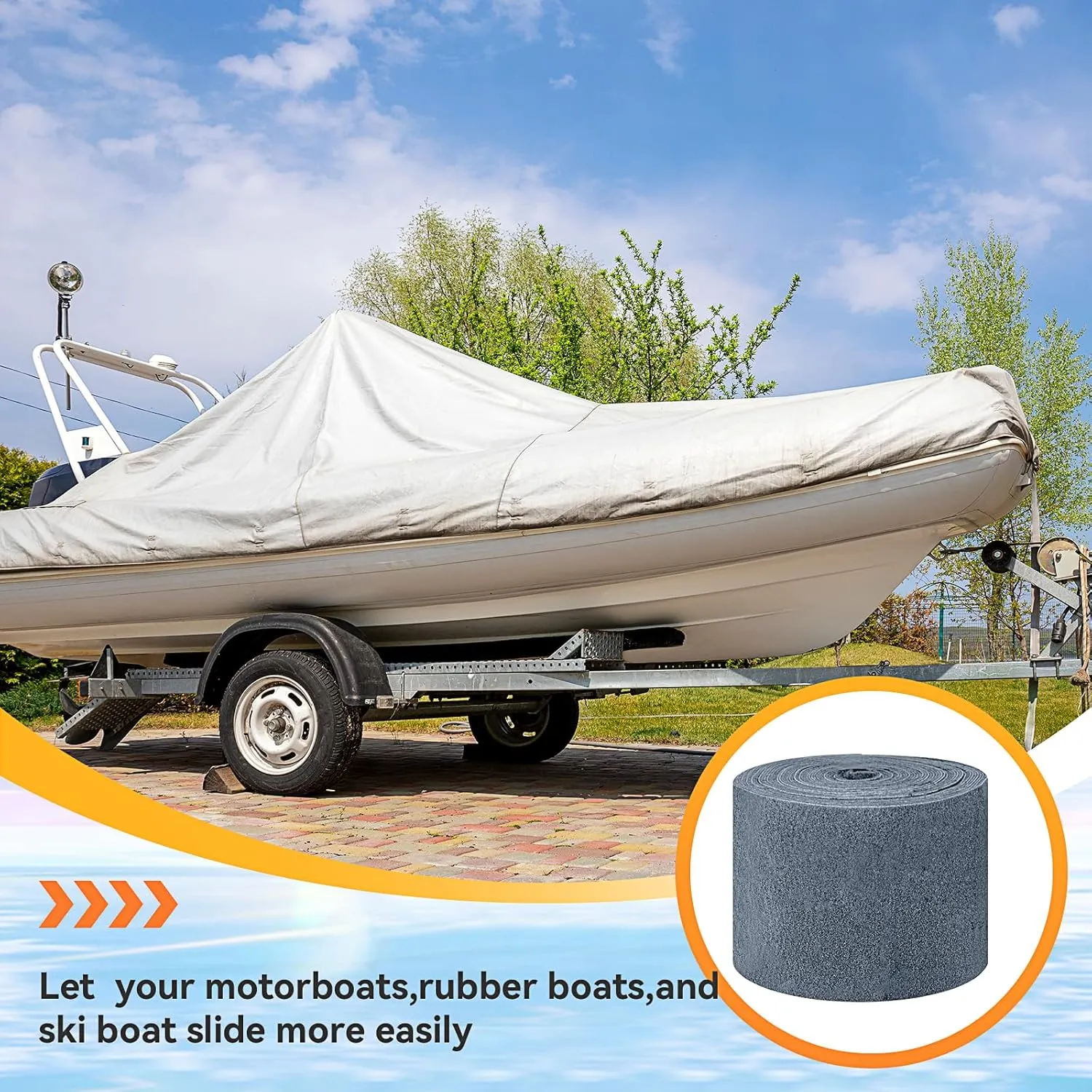 Timgle Boat Trailer Bunk Carpet Polyester Marine Grade Carpet for Trailer Bunks Boards Boat Guides Accessories Parts Replacement Padding for Outdoor