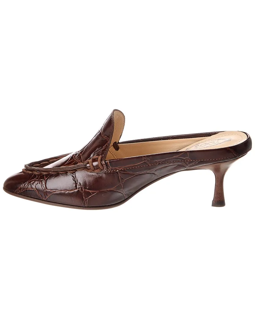 TOD’s Croc-Embossed Leather Mule