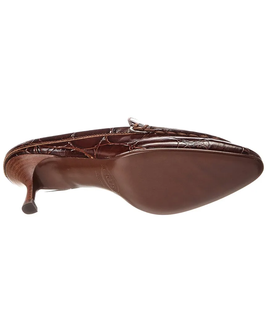 TOD’s Croc-Embossed Leather Mule