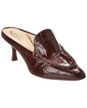 TOD’s Croc-Embossed Leather Mule