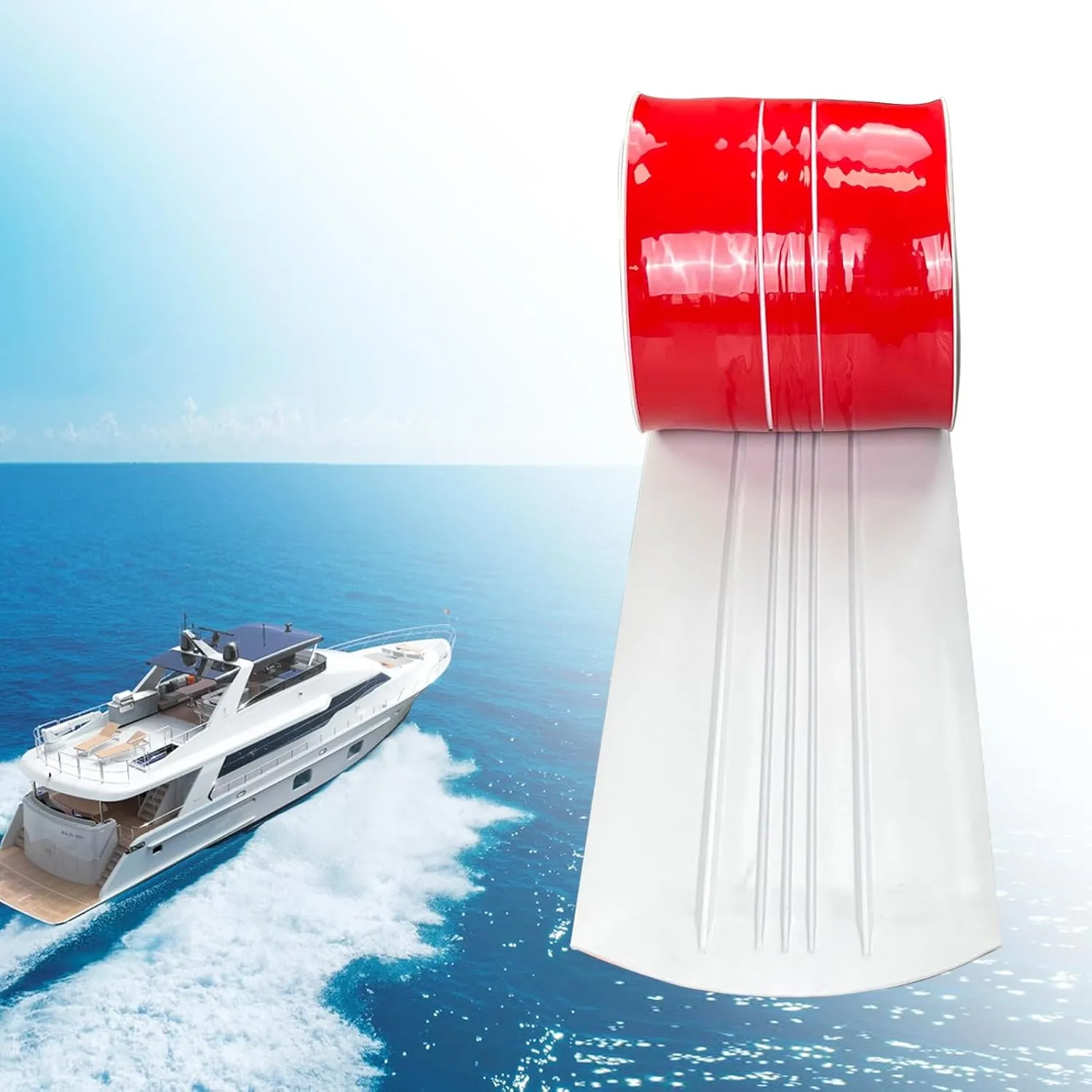 TONGMO Keel Guard Self-Adhesive Shield Keel Guard for Protecting Fiberglass and Specific Aluminum Boats from Rocks, Oyster Beds, and Scratches-5 Inche Wide (White 6FT for Boat Up to 18FT)
