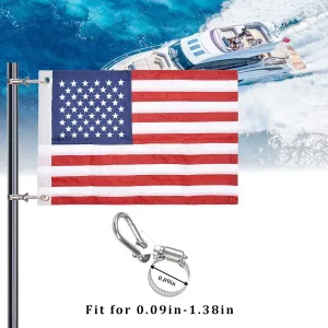 Universal Boat Flag Marine with 4 Boat Flag Pole Kits USA Flag with 50 Embroidered Stars American Boat Flag