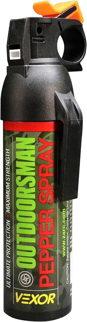 VEXOR Outdoorsman 9.2 oz. Pepper Spray 25-Foot Range for Ultimate Protection from Zarc
