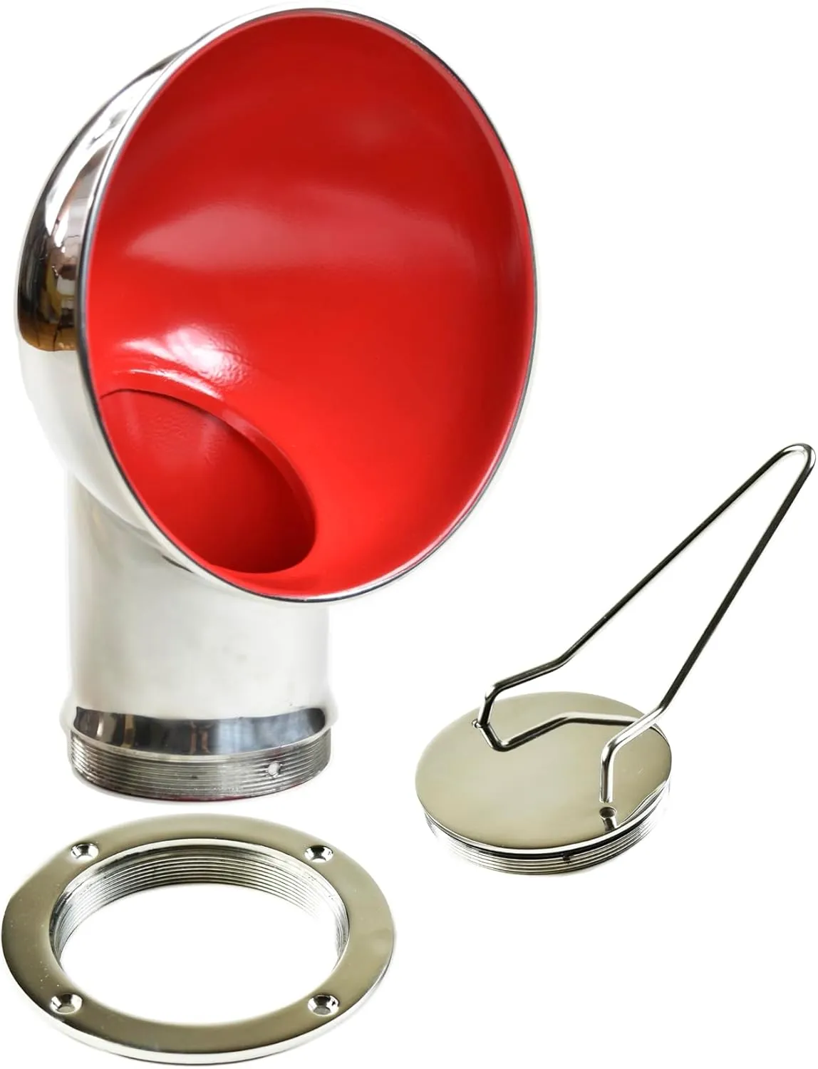 Vinland Marine Round Cowl Vent w/ Ø3, Ø4 Deck Plate, White or Red Cowl Vent, 304 Stainless Steel Dorade Vent, Dorade Box, Sailboat Accessories for Boat