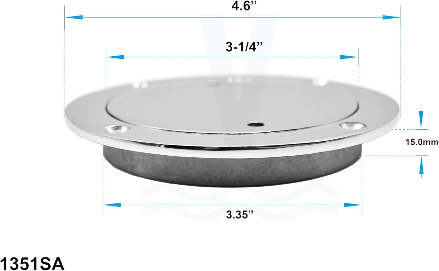 Vinland Marine Round Cowl Vent w/ Ø3, Ø4 Deck Plate, White or Red Cowl Vent, 304 Stainless Steel Dorade Vent, Dorade Box, Sailboat Accessories for Boat