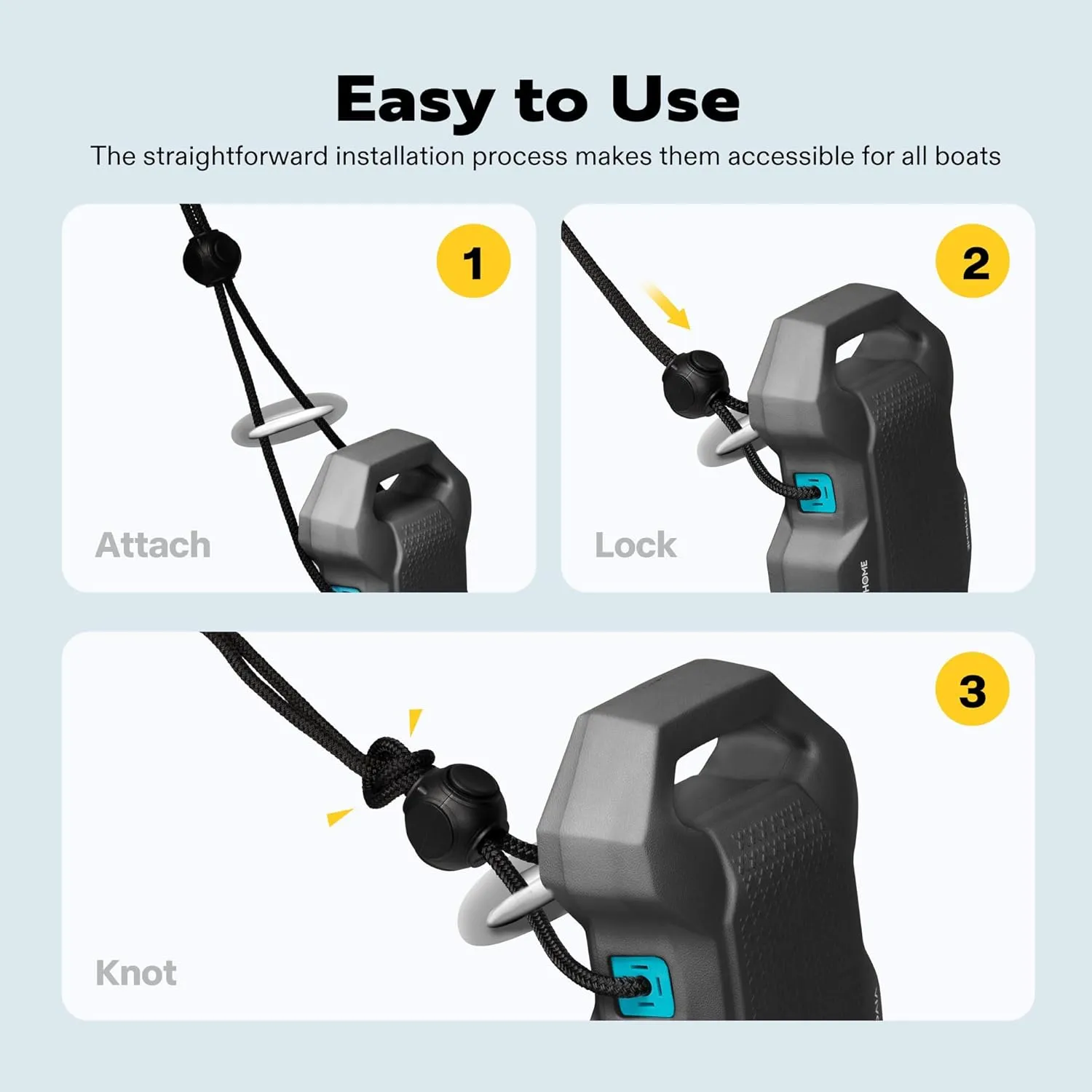VIVOHOME EVA Boat Fenders for Docking, Boat Bumpers with Nylon Rope, and Fixed Lock Fit for Yachts, Sailing Dinghies, Bass Boats