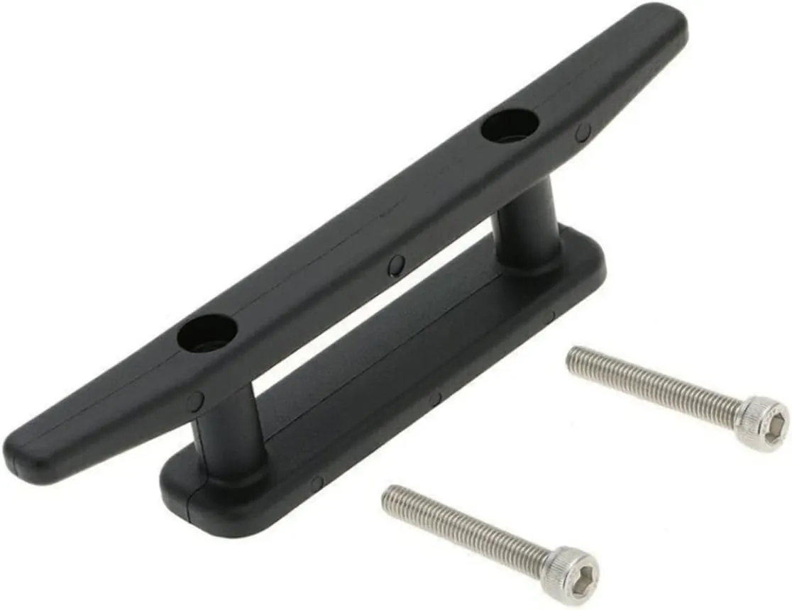 VOSAREA 2Pcs Boat Mooring Anchor Deck Cleat with Screws Durable Black Accessories for Kayak Canoe and Use Essential Deck Splint for Secure Boat Docking