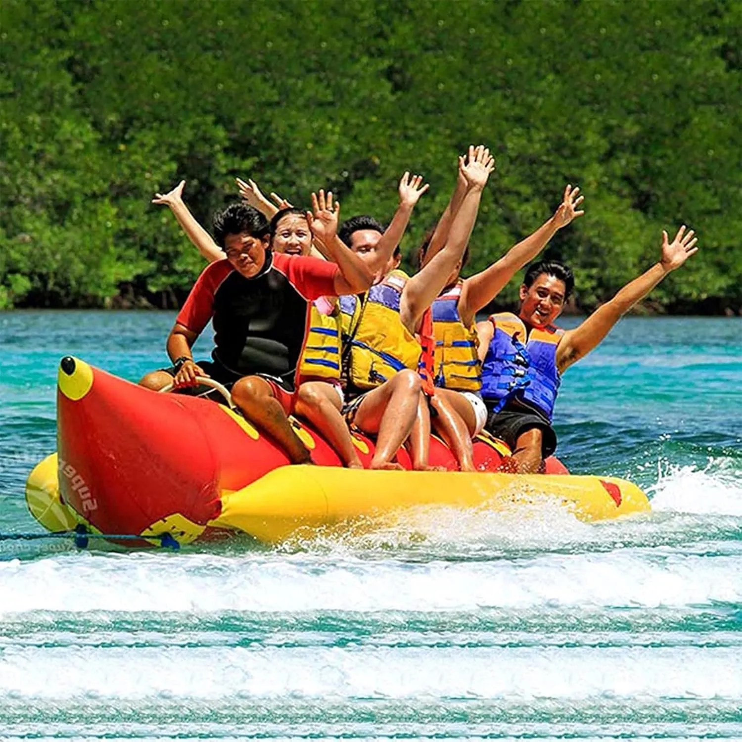 Water Sports Trailers, Water Tow Banana Boats, Floating Inflatable Kayaks for Adults and Children, Water Skiing and Surfing Equipment,3 People