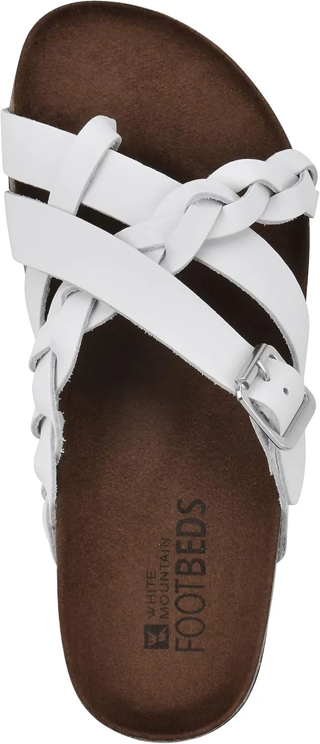 WHITE MOUNTAIN Women's Harrington Braided Signature Comfort-Molded Footbed Sandal