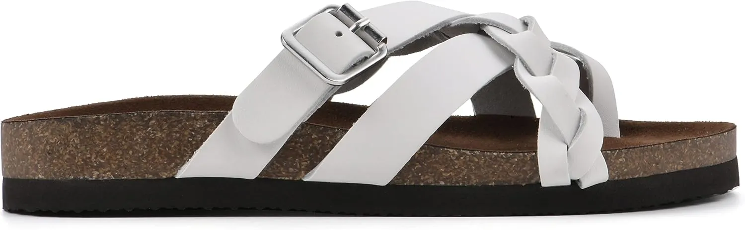 WHITE MOUNTAIN Women's Harrington Braided Signature Comfort-Molded Footbed Sandal