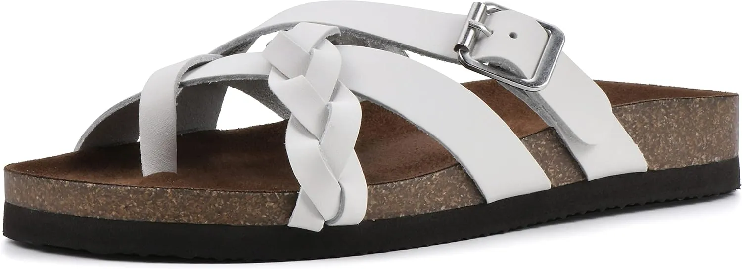 WHITE MOUNTAIN Women's Harrington Braided Signature Comfort-Molded Footbed Sandal