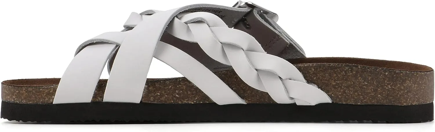 WHITE MOUNTAIN Women's Harrington Braided Signature Comfort-Molded Footbed Sandal