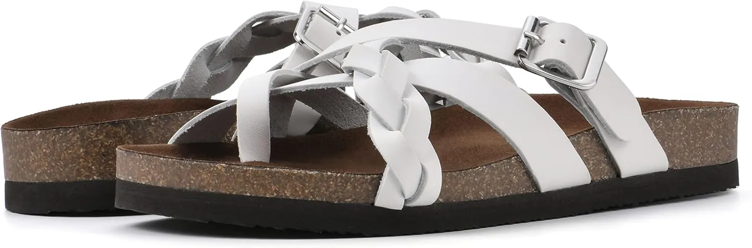 WHITE MOUNTAIN Women's Harrington Braided Signature Comfort-Molded Footbed Sandal